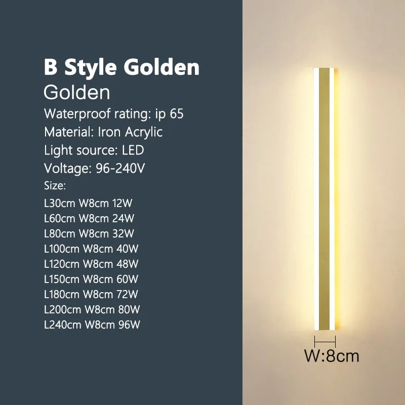 IP65 outdoor waterproof LED strip wall lamp installed on garden or stair wall