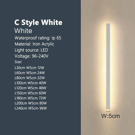 IP65 outdoor waterproof LED strip wall lamp installed on garden or stair wall