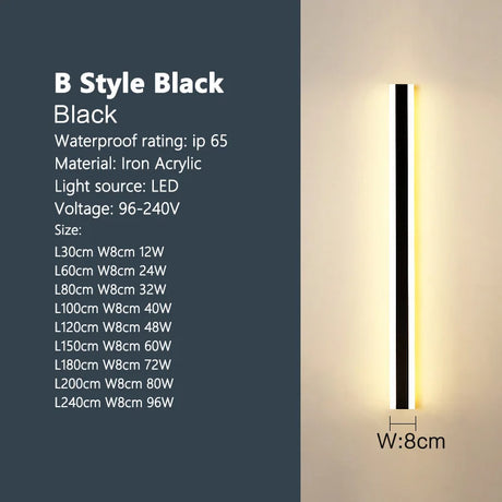 IP65 outdoor waterproof LED strip wall lamp installed on garden or stair wall