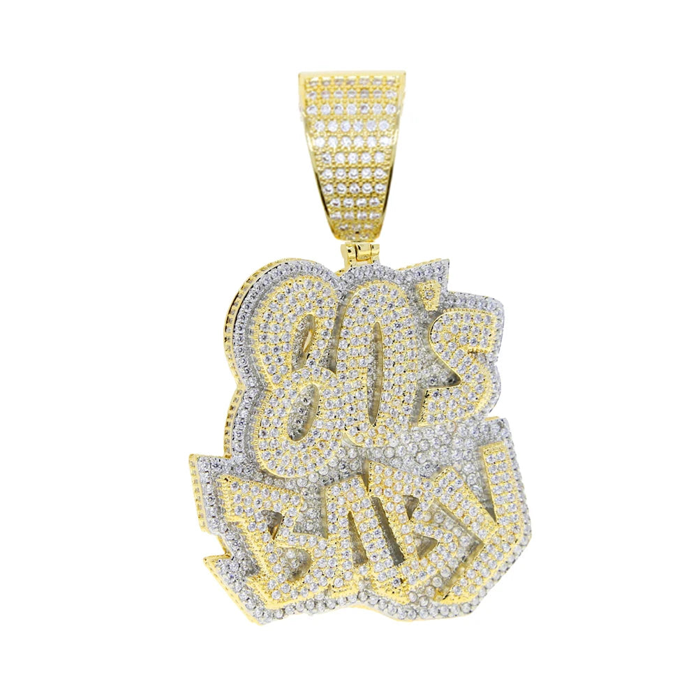 gold 80's BABY pendant