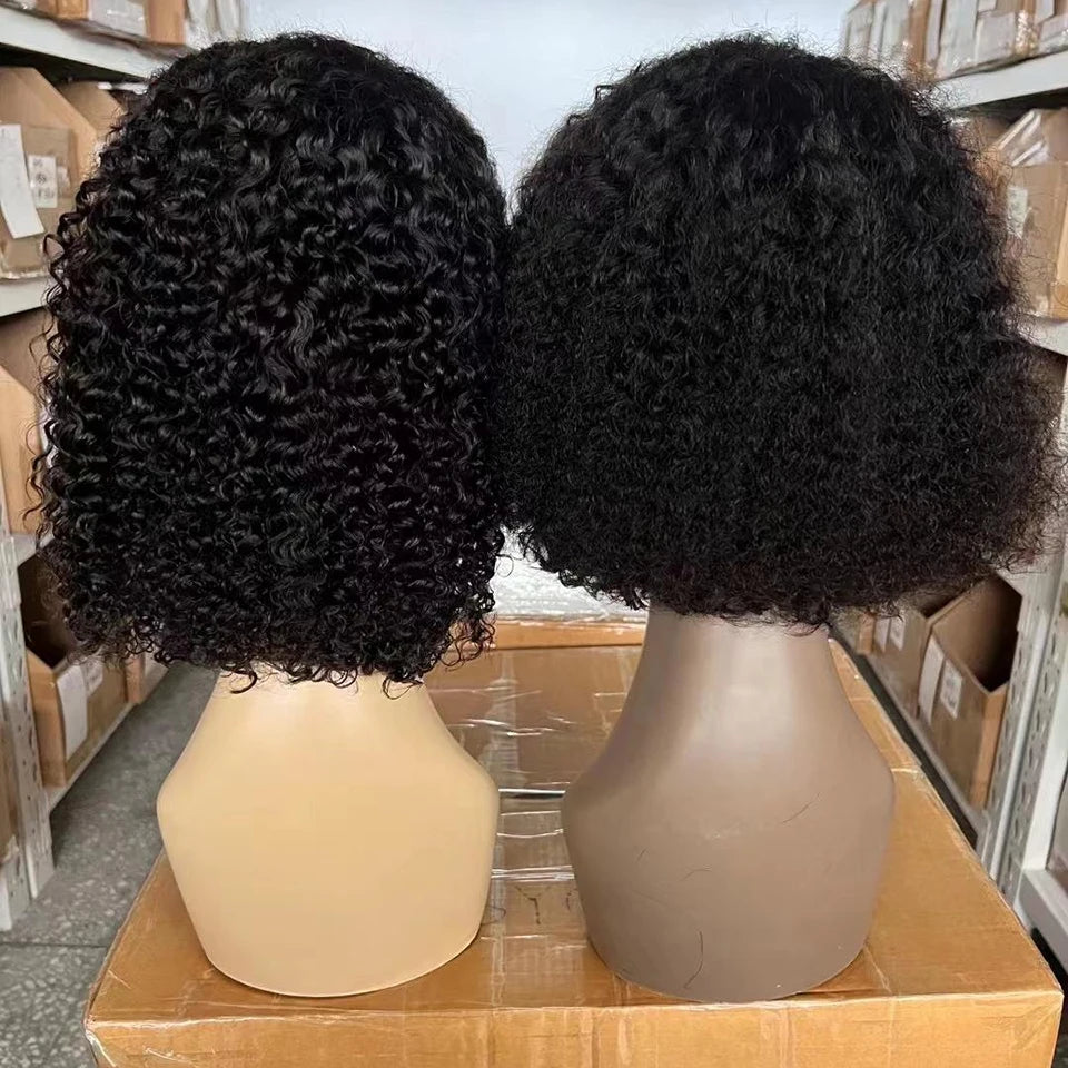 Indian Bob Jerry Curly Wave Wig Short Long Black