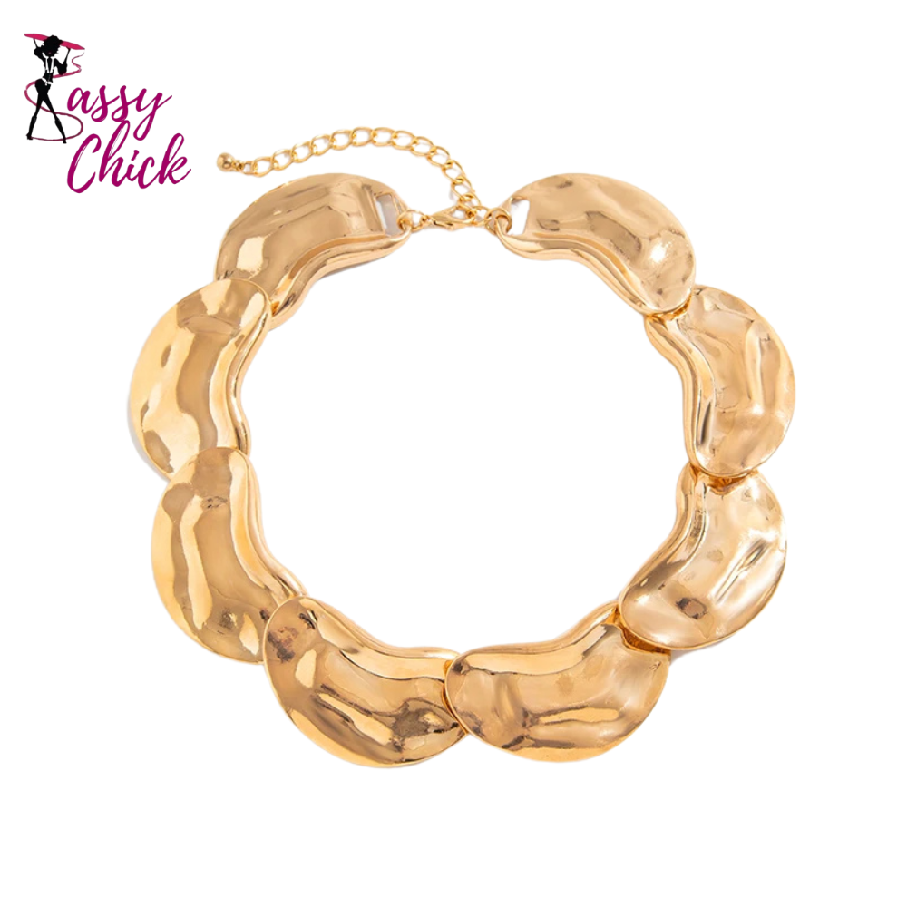 Irregular Metal Pea Chain Necklace Set Sassy Chick Logo