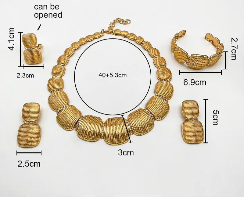 Size of Italian Chunky Gold Plated Jewelry Set