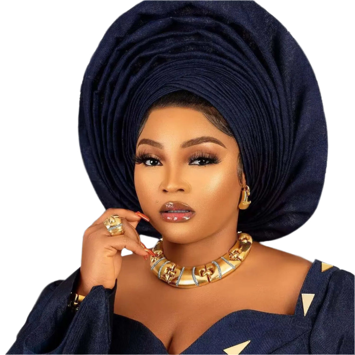 Model using Italian Gold Plated Banquet Jewelry Set