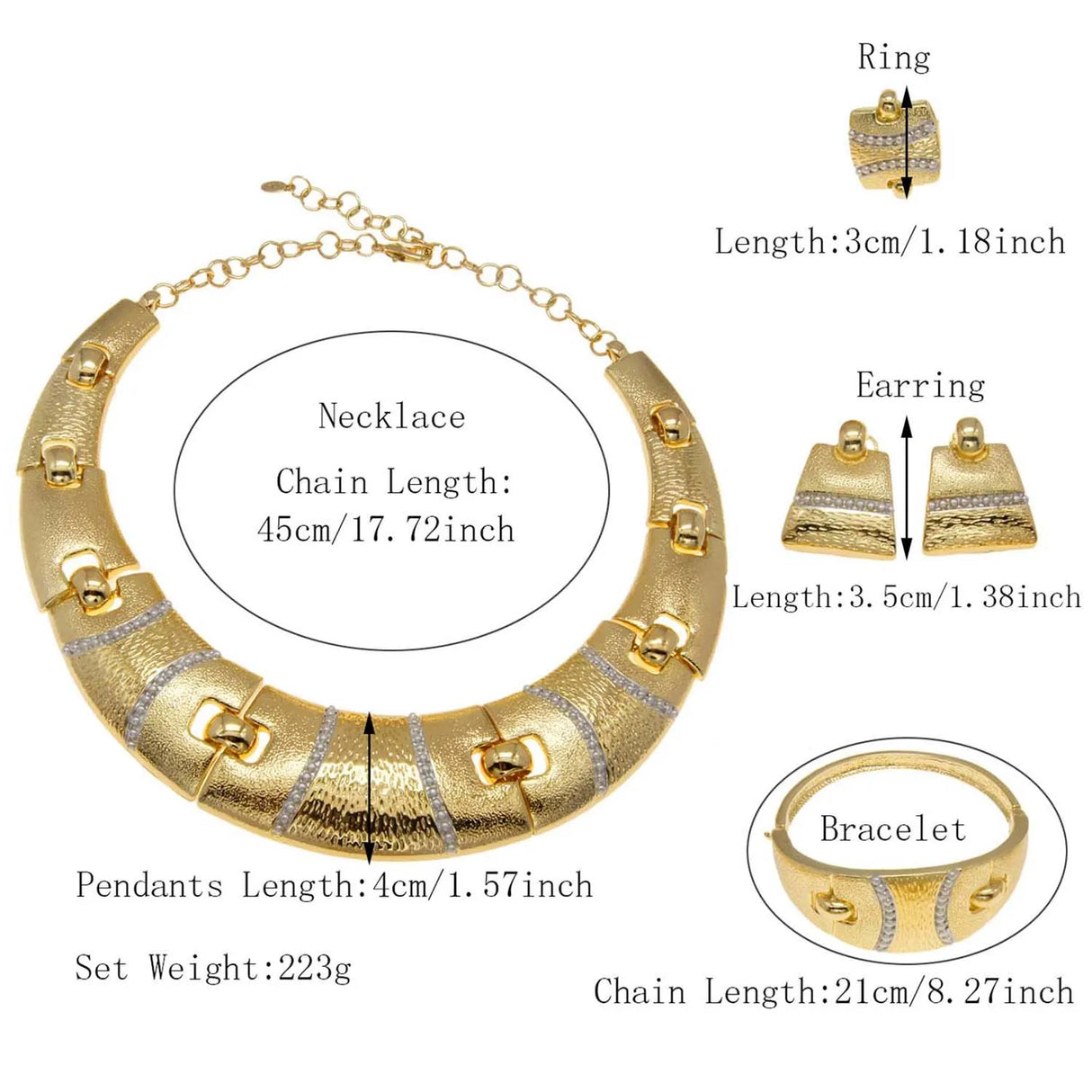 Size of Italian Gold Plated Banquet Jewelry Set