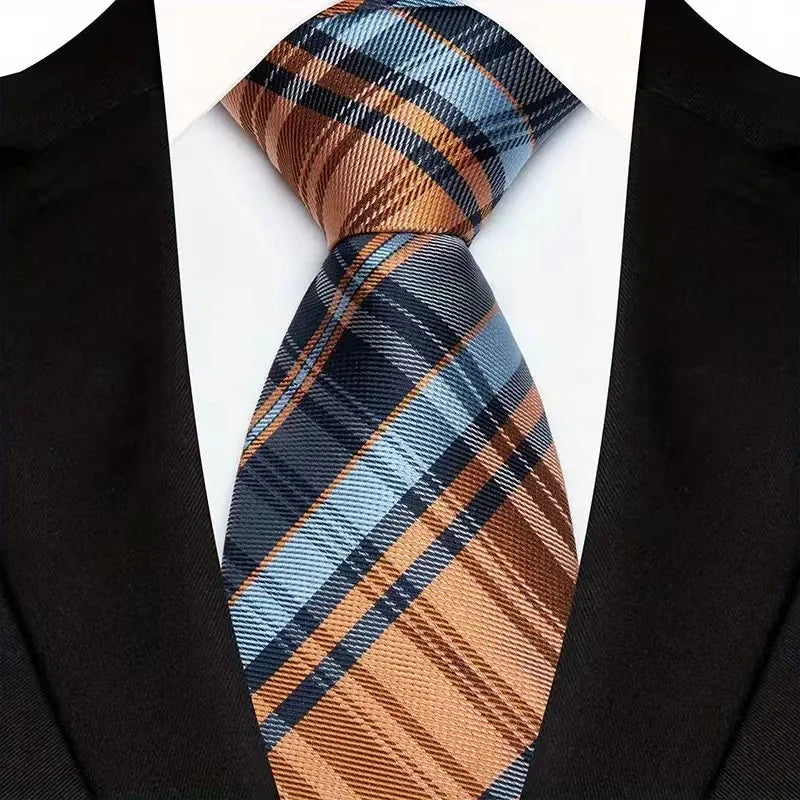 Jacquard 8CM Orange Brown Color Adult Neckties