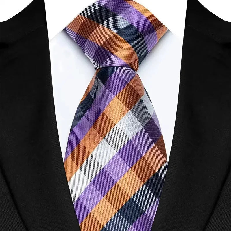 Jacquard 8CM Orange Brown Color Adult Neckties