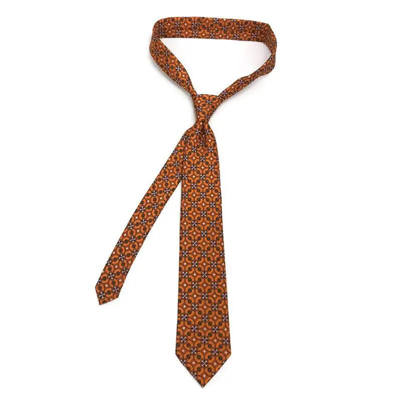 Orange Jacquard Woven 8CM Floral Paisley Men's Ties