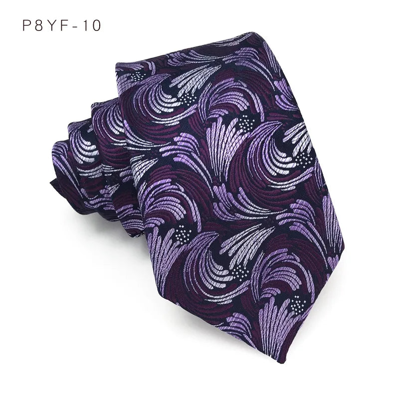 Purple Jacquard Woven 8CM Floral Paisley Men's Ties