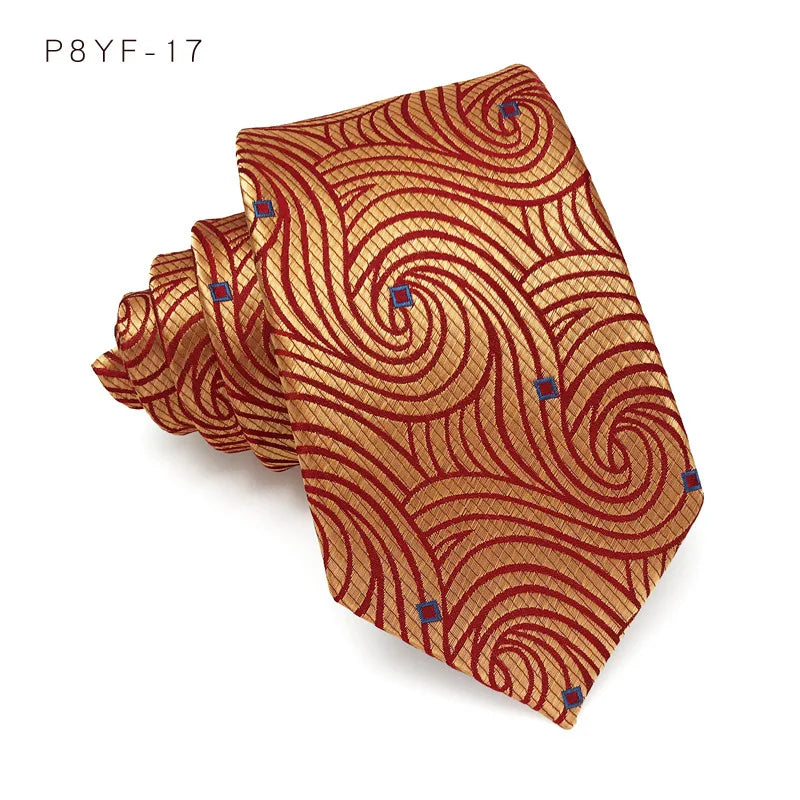 Orange Jacquard Woven 8CM Floral Paisley Men's Ties