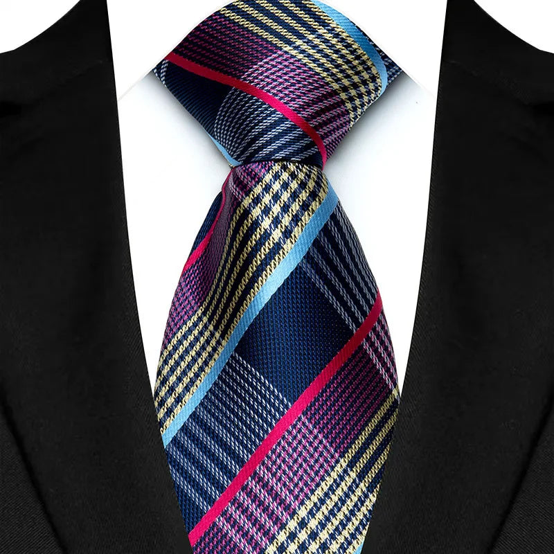 Multicolor Jacquard Woven Striped 8cm Necktie