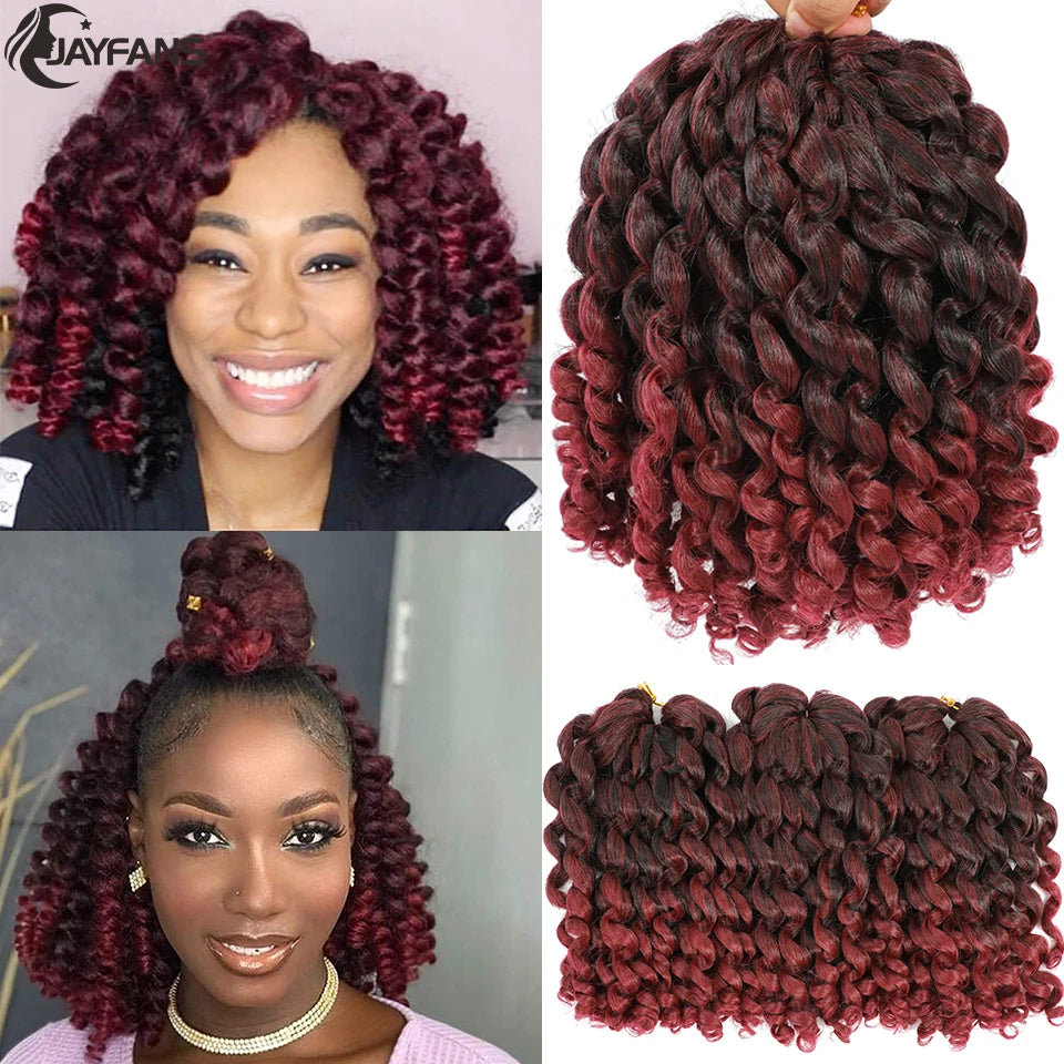 Black Red Jamaican Twist Synthetic Braid Hair