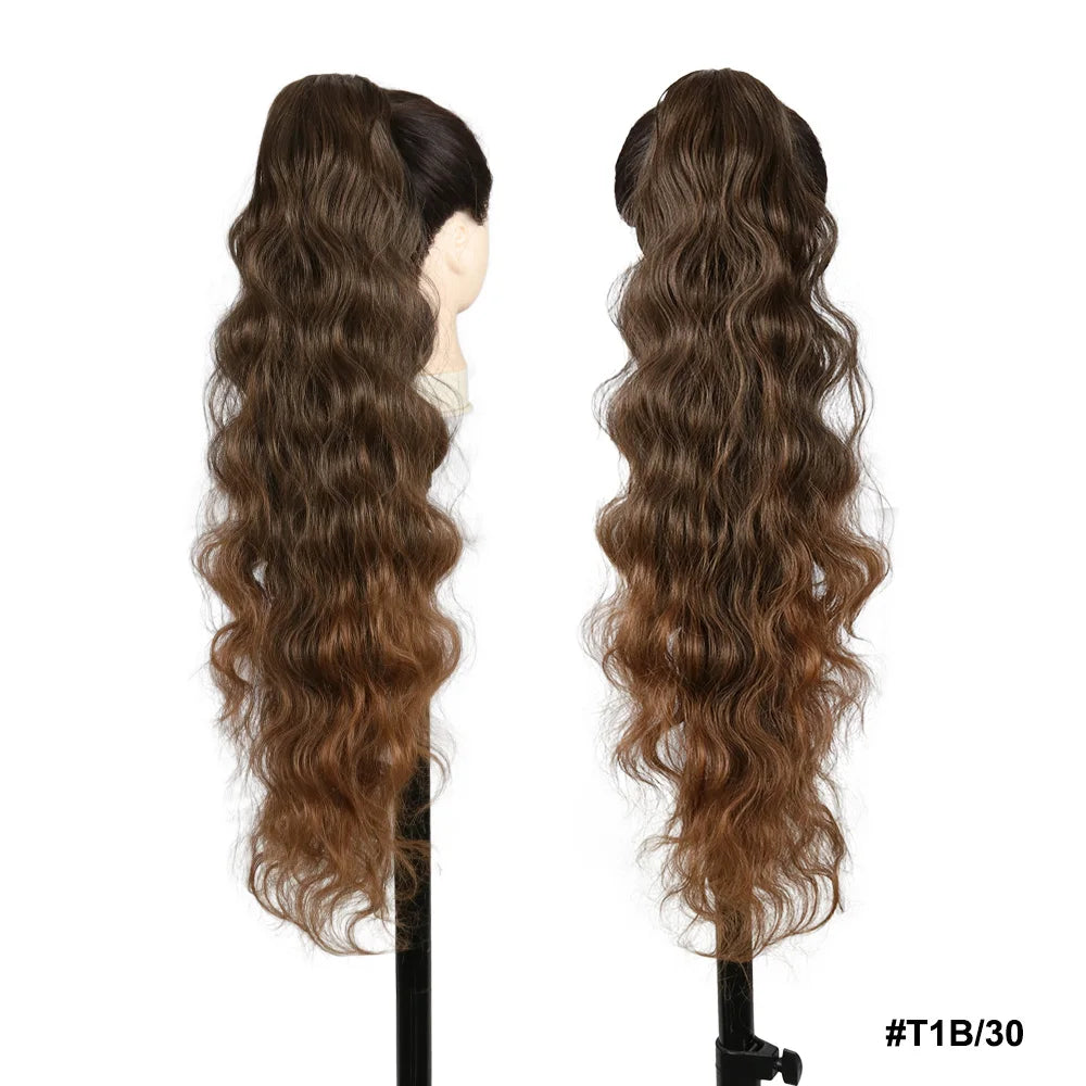 Kanekalon Drawstring Ponytails Synthetic Hair Extensions