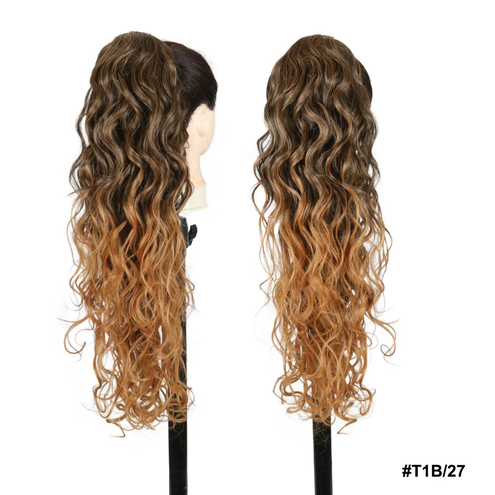 Kanekalon Drawstring Ponytails Synthetic Hair Extensions