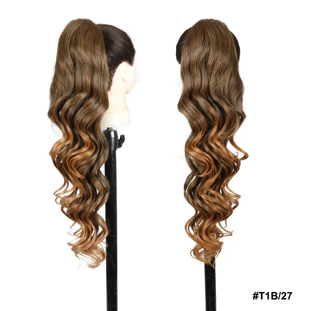 Kanekalon Drawstring Ponytails Synthetic Hair Extensions