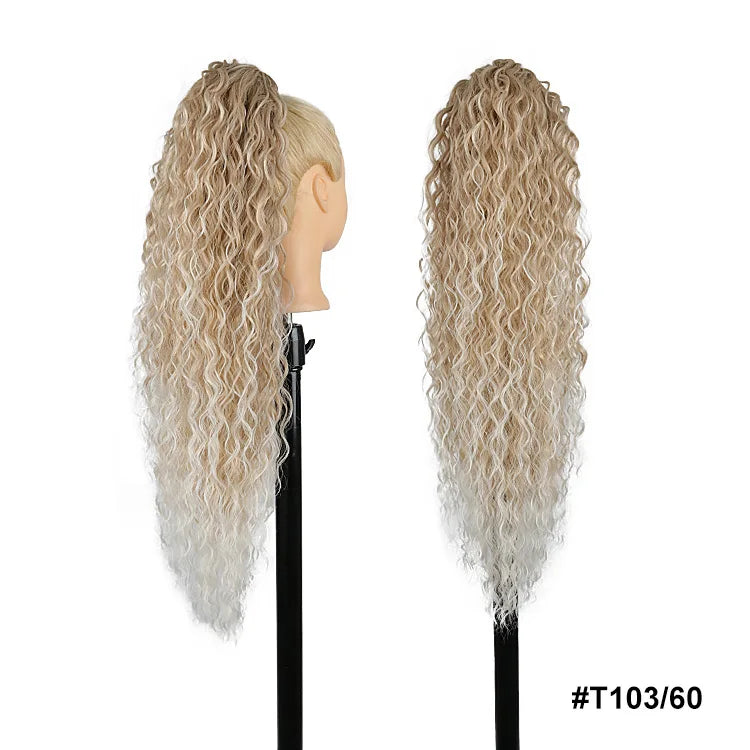Kanekalon Drawstring Ponytails Synthetic Hair Extensions