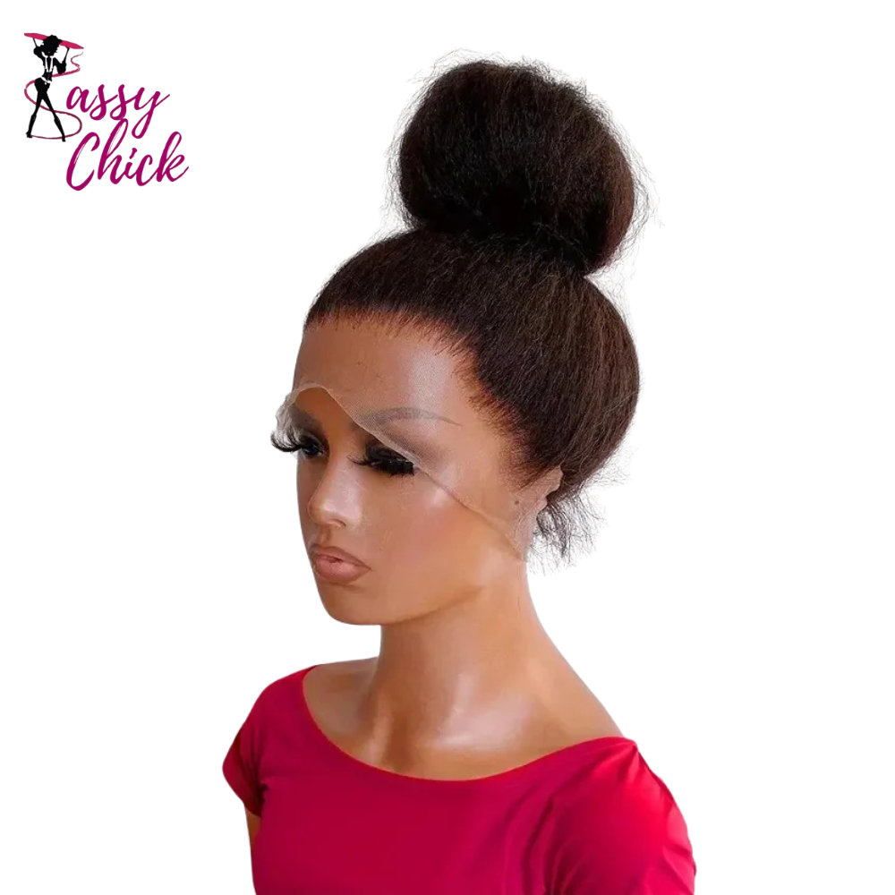 Kinky Straight 360 Lace Front Wig Human Hair Sassy Chick Logo