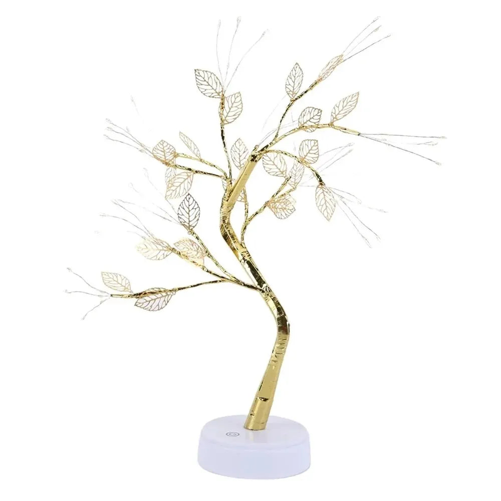 LED rose leaf table lamp with USB, fairy lights for bedroom or event decor