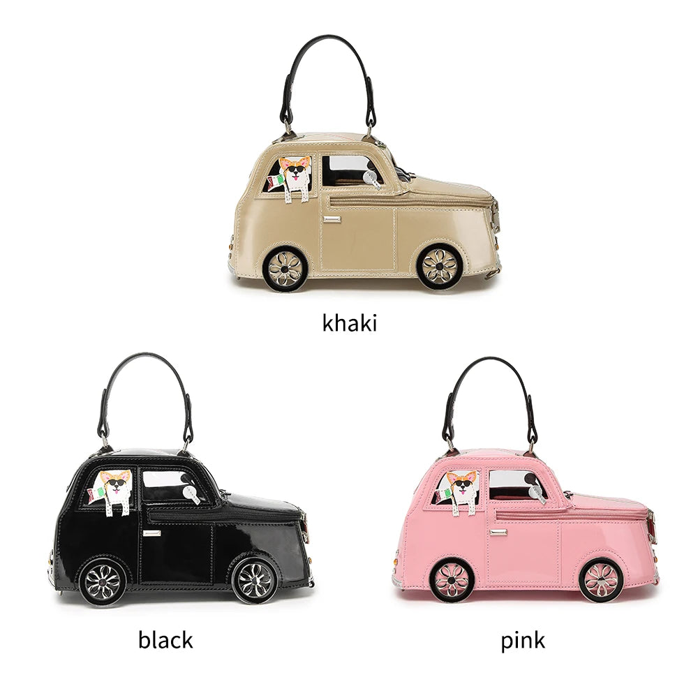 Collection of Ladies Cute Cartoon Car Shaped Handbag