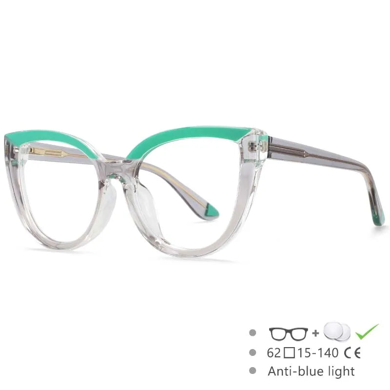 transparent rims Ladies Retro Large Frame Reading Glasses