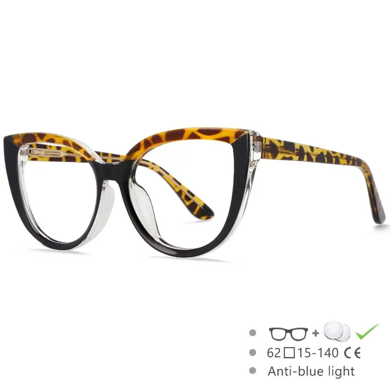leopard black Ladies Retro Large Frame Reading Glasses