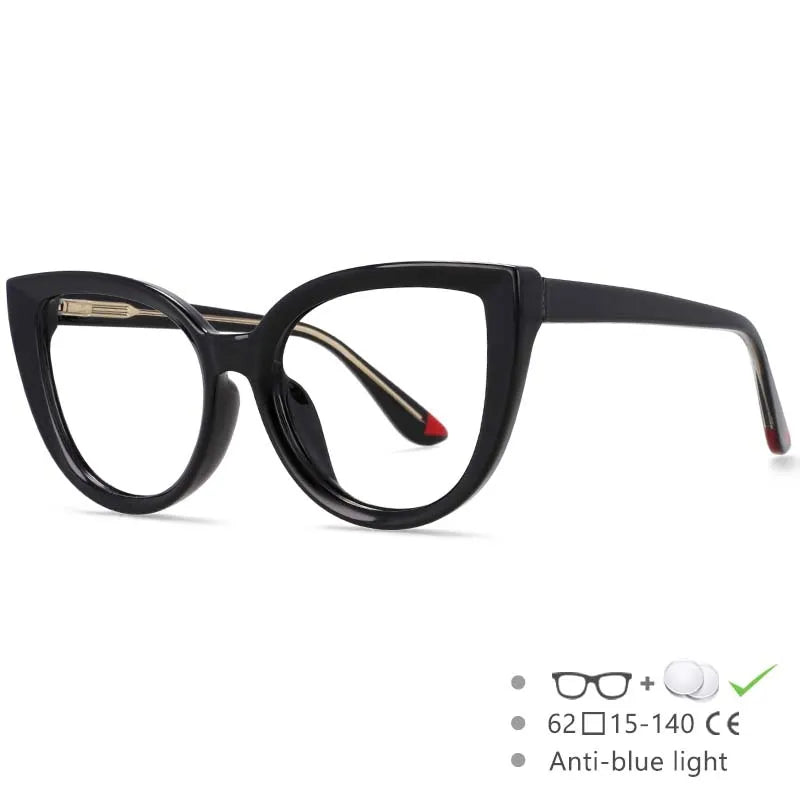 all black frame Ladies Retro Large Frame Reading Glasses