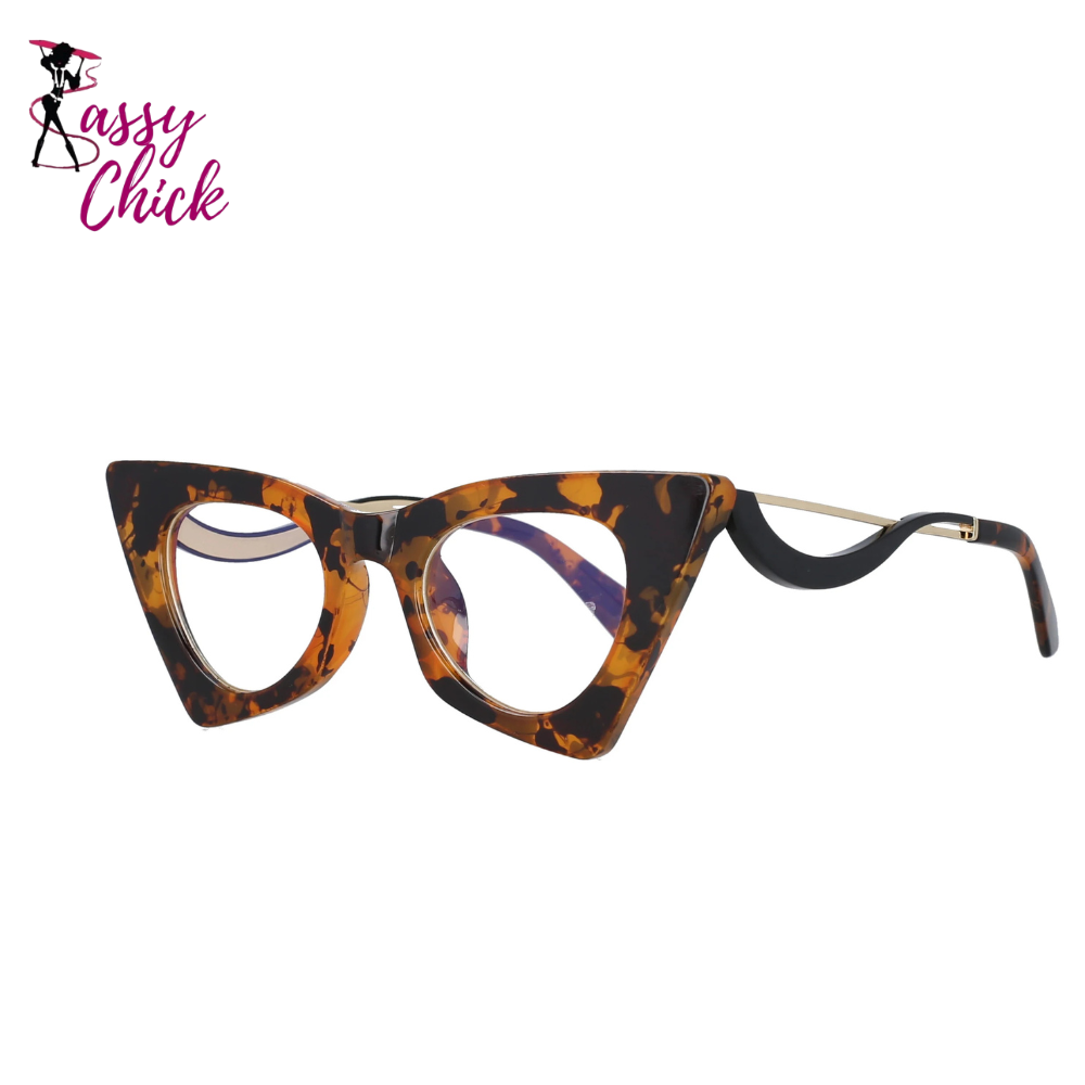 Lady Sexy Cat Eye Computer Eyeglasses Sassy Chick Logo