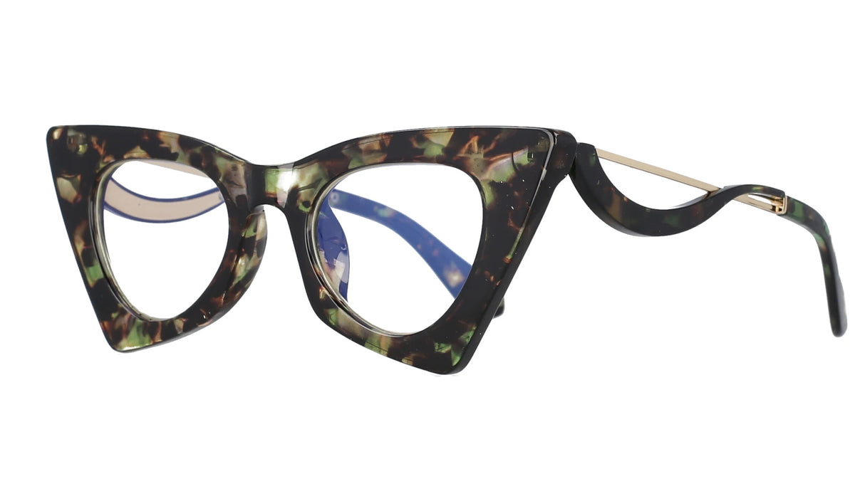 Black Green Lady Sexy Cat Eye Computer Eyeglasses