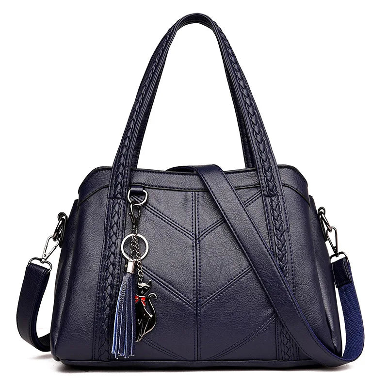dark blue handbag