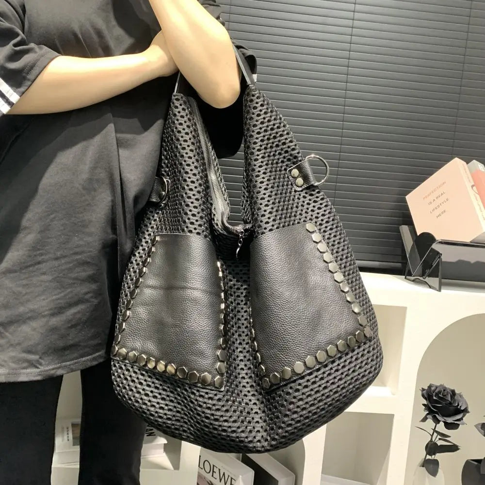 Holding Large Capacity Retro Mesh Handbag