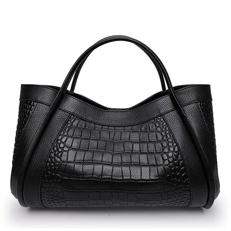 Front Large Crocodile Pattern Handbag