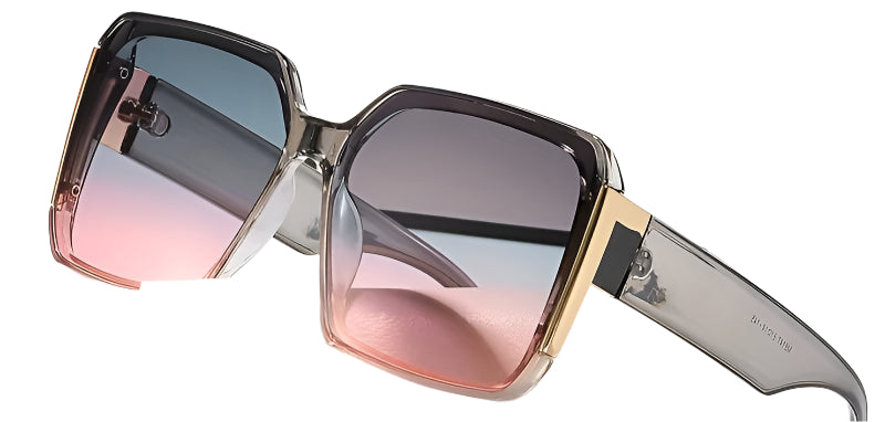 black transparent frame, gradient pink lens