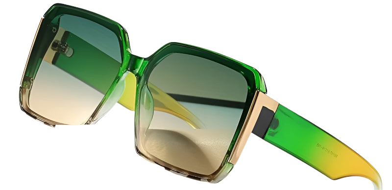 transparent green frame, gradient green lens