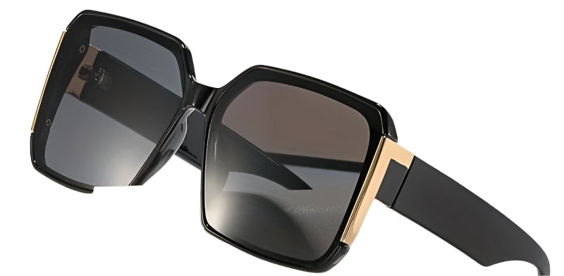 black Large Frame UV400 Sunglasses