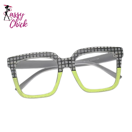 Large Square Colorful Reading Eyewear Sassy Chick Logo