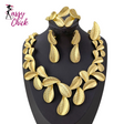 Leaf Shaped Gold Plated 4Pcs Jewelry Set Sassy Chick Logo