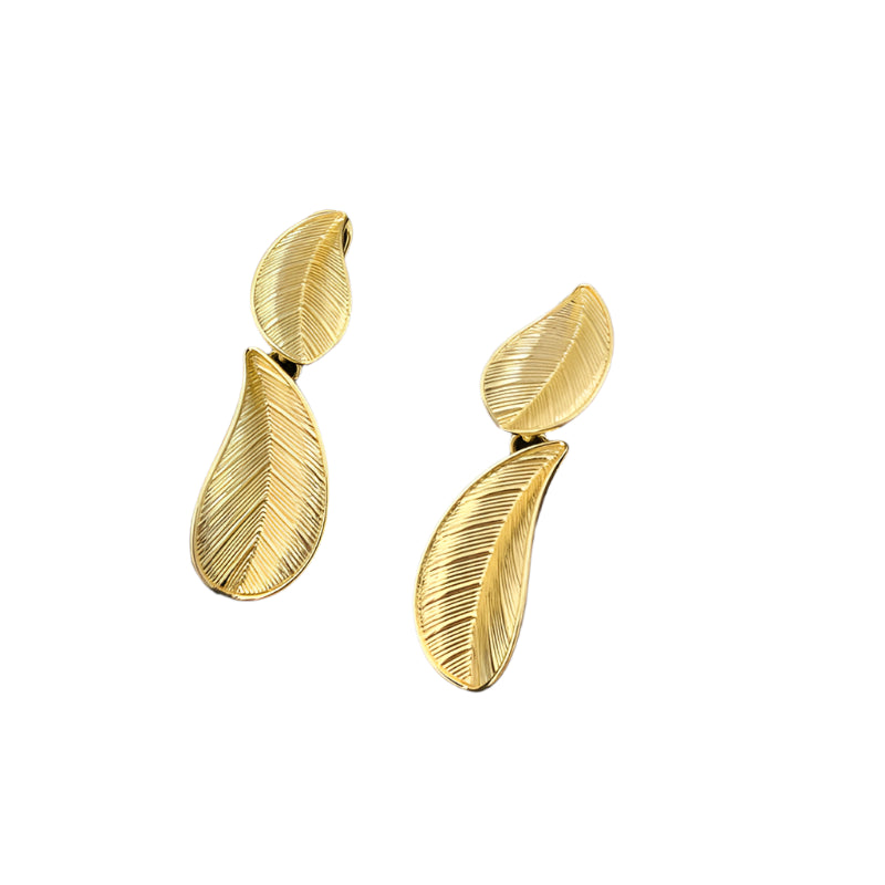 Leaf Shaped Gold Plated 4Pcs Jewelry Set