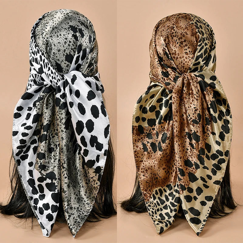 Collection of Leopard 90*90cm Printed Square Luxury Designers Scarf