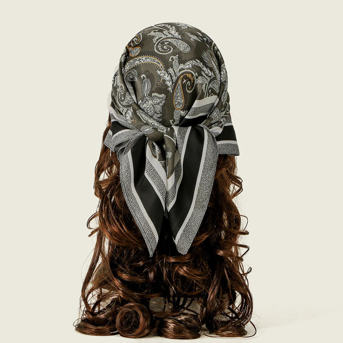 Gray Black Leopard 90*90cm Printed Square Luxury Designers Scarf