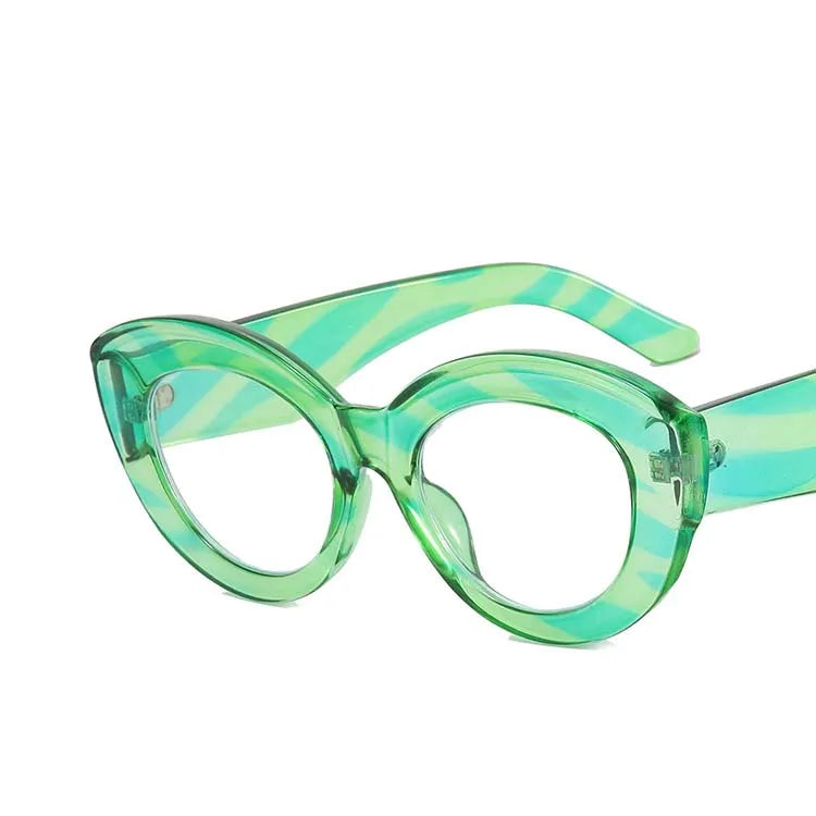 Green Leopard Big Frame Prescription Eyeglass