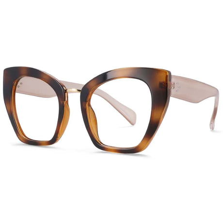 Brown Leopard Oversized Cat Eye Anti Blue Light Eyeglasses