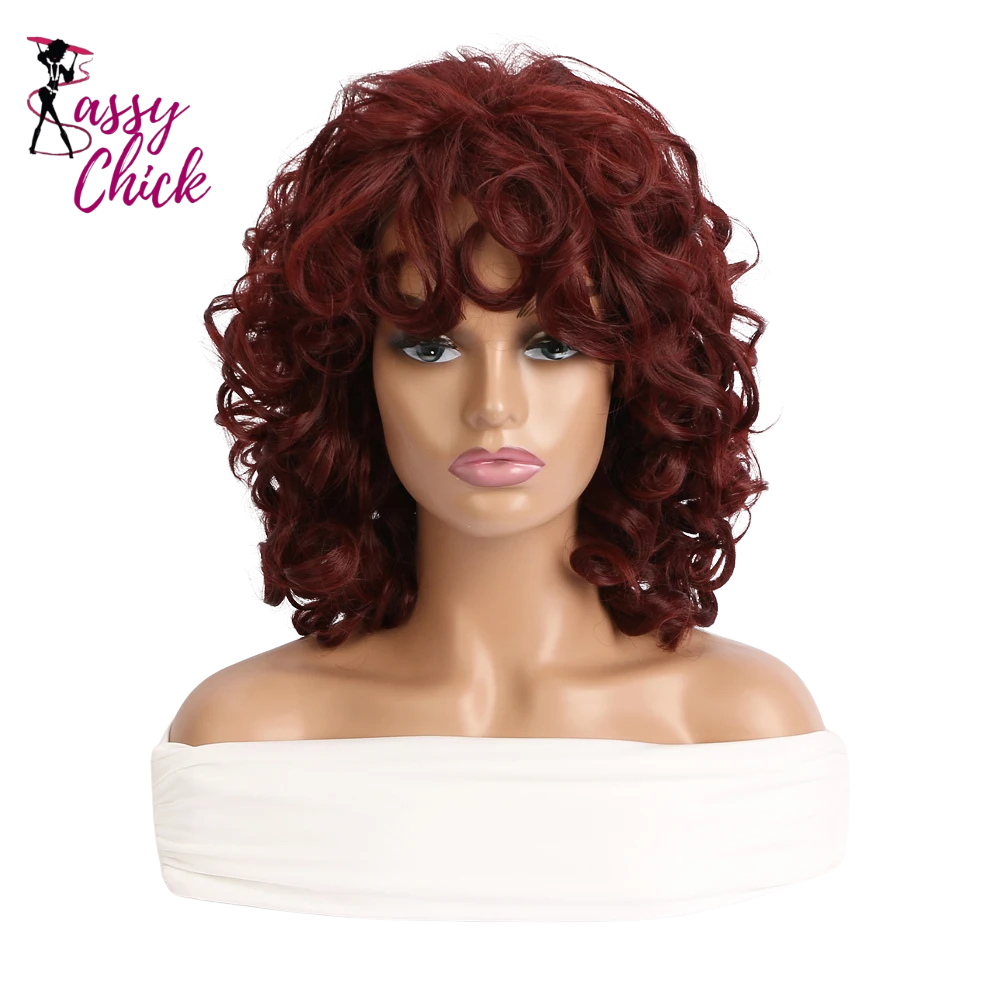 Light Gold Short Curly Synthetic Wig Sassy Chick Logo