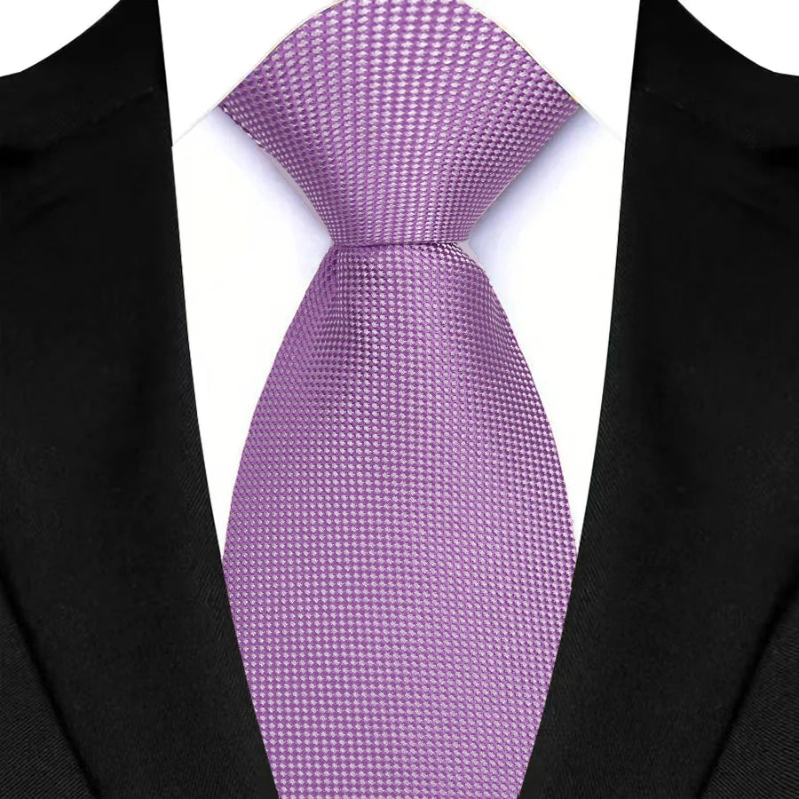 Light Purple Color Stripes Floral Jacquard Woven Necktie