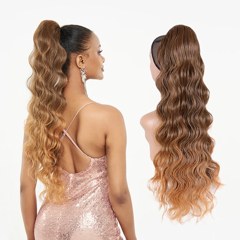 Long Curly Drawstring Ponytail Synthetic