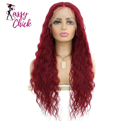 Long Curly Synthetic Lace Front  Honey Blonde Wig Sassy Chick Logo