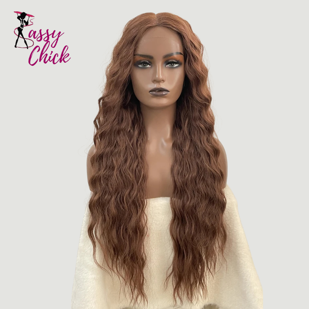Long Deep Heat Resistant Synthetic Wavy Wigs Sassy Chick Logo