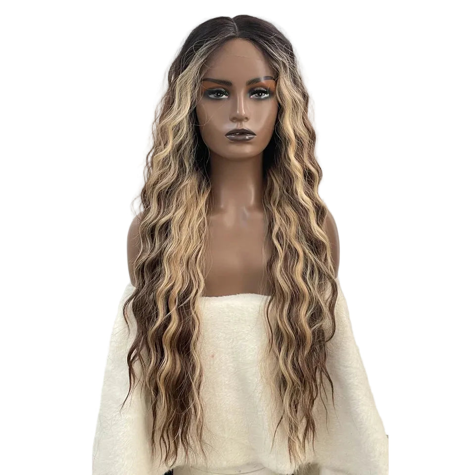 Long Deep Heat Resistant Synthetic Wavy Wigs