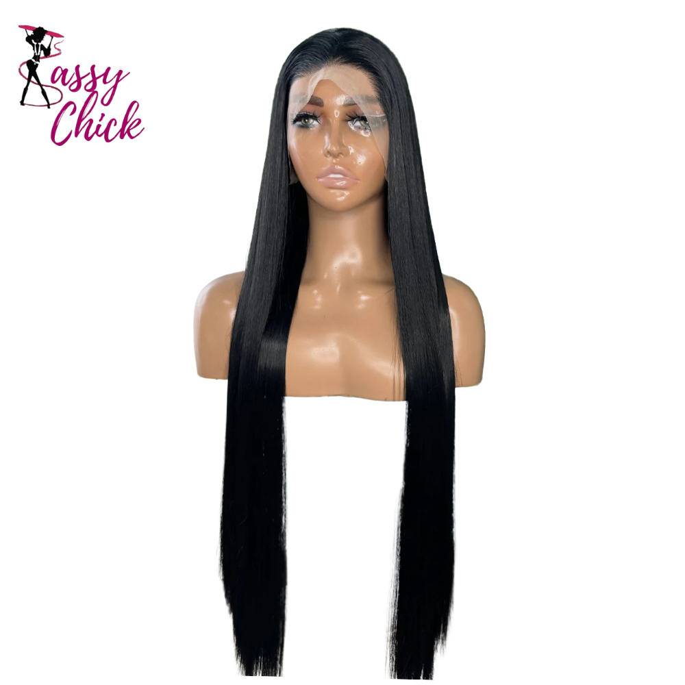 Long Silky Straight Futura Synthetic Lace Front Wigs Sassy Chick Logo