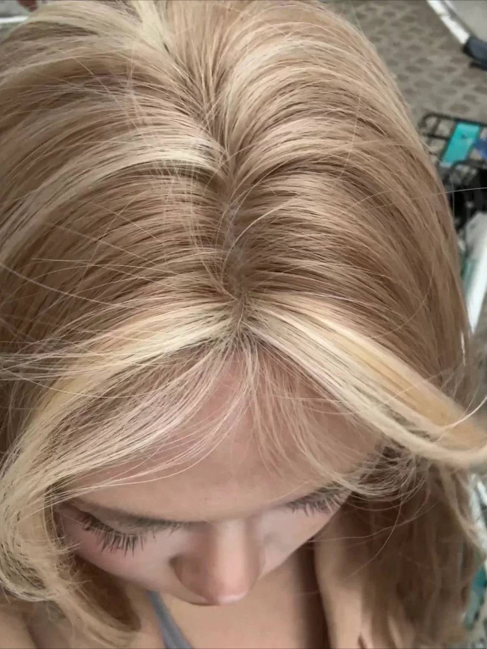 Long Straight Blonde Brown Blonde Lace Front Synthetic Wig