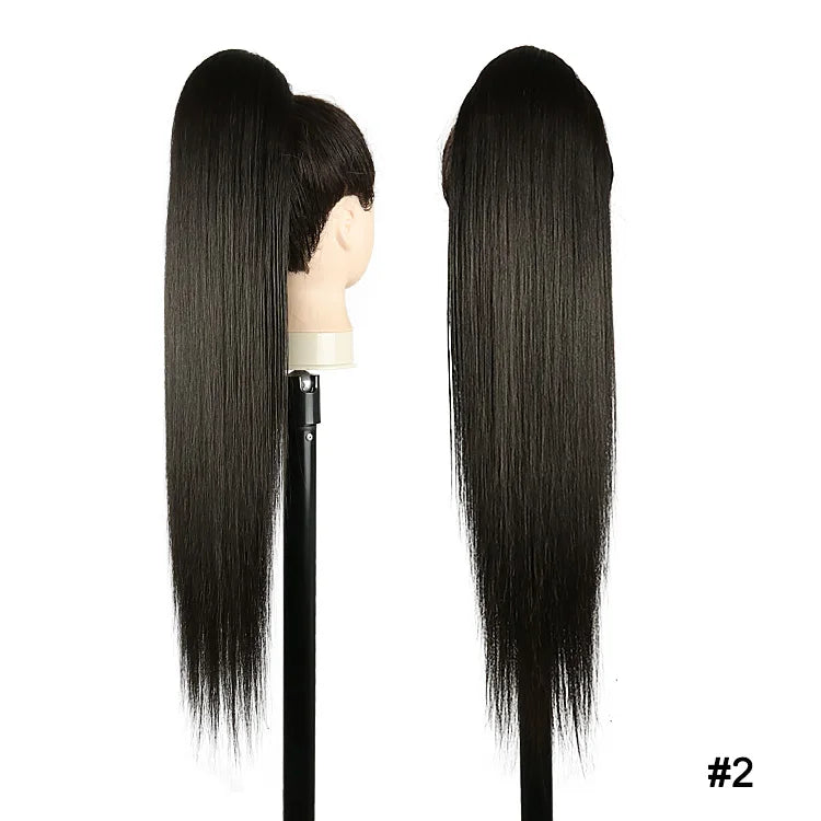 Long Straight Drawstring Ponytail Synthetic Hair Extensions